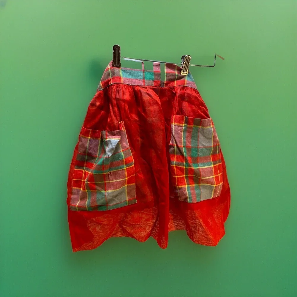Half Christmas Apron Holiday can be worn on both‎ sides pockets Vintage